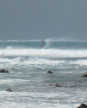 Russ Faurot on a OES Wave Pro Single fin 67 L