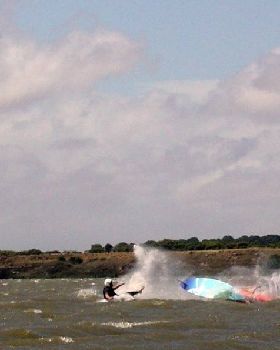 When Goolwa had water - you can see why I wore a lid!
