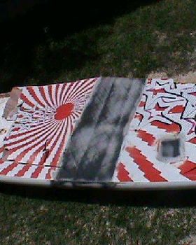 whats left of my board after snapping the nose off in the sand and trying to sail upwind for 1.5km..