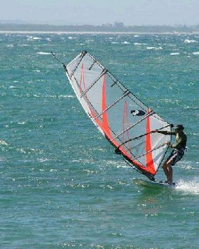 pete sailing his own NXS wave board