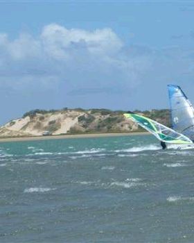 Slalom comp at river mouth