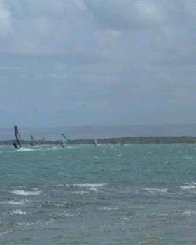 Slalom comp at river mouth