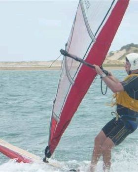 Slalom comp at river mouth