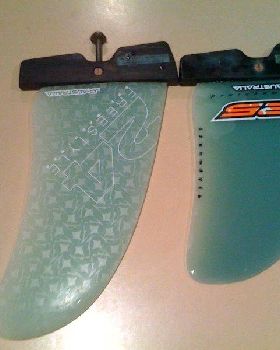 My cut down JP freestyle fin compared to 2010 JP Freestyle 24