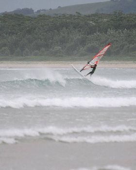 alex age 8,first time wave sailing
