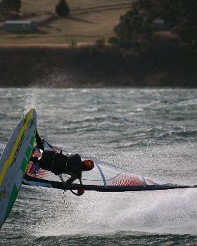 Wally attempting a jibe (Tas)