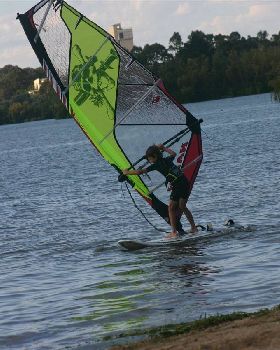 Finally get a mast and can try my new naish's,but no wind