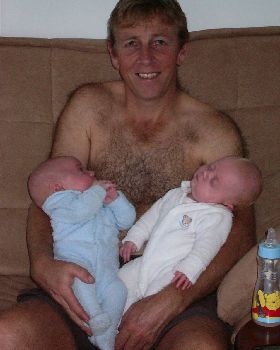 Dad and twins
