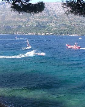 crazy surfing in Korcula Island