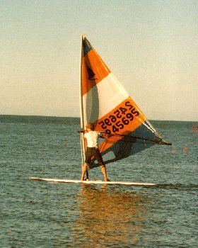 Ian first windsurfing