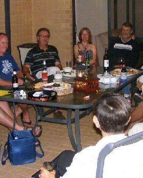 The crew savouring the night