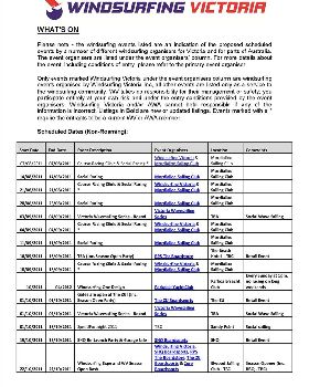 Windsurfing Victoria Events Listing