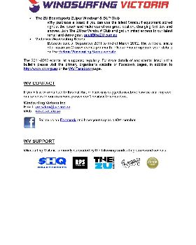Windsurfing Victoria Events Listing