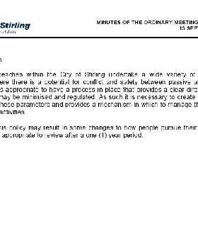 Stirling Beach Rec Policy 13/9/11
