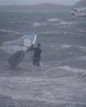 Mick windsurfing 50 knots+