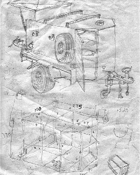 Mart's 3D Sketch plans for his windurfing trailer