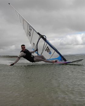 Sandy point having fun