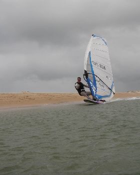 Sandy point having fun