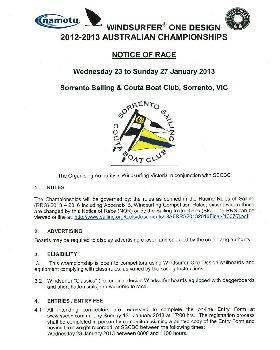 WOD NoR JAN 2013 SORRENTO, VIC