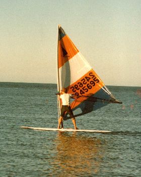 Ian first windsurfing
