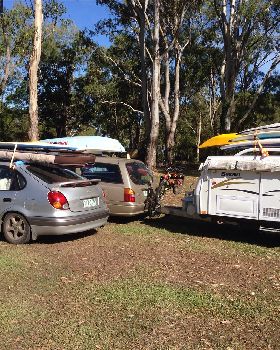 Cars loaded for Xmas holidays