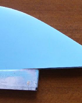 17cm deep, 55deg, 350cm long stainless LE finished