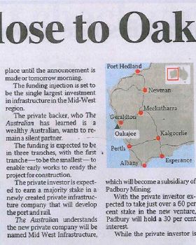 Oakajee Article 10 April 2014 Australian