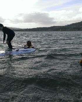 Kids playing around after sailing