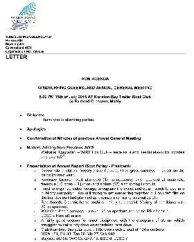 AGM Agenda