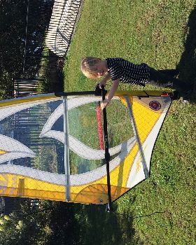 First day windsurfing