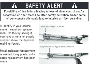 Cabrinha Recalls Control Bar Component - Kitesurfing News
