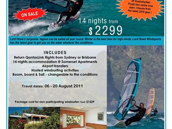 Lord Howe Winter Windsurfing Holiday - on sale until May 21 - Windsurfing News
